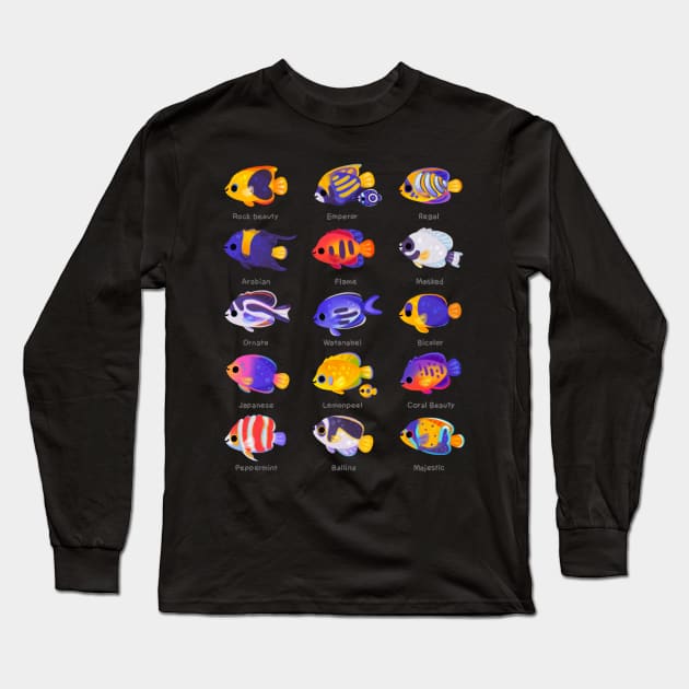 Angelfish! (marine) Long Sleeve T-Shirt by pikaole